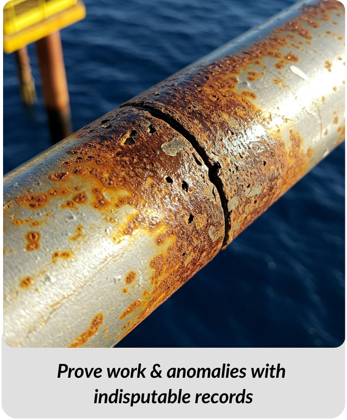 Defects shown on pipes in Prime Energy site